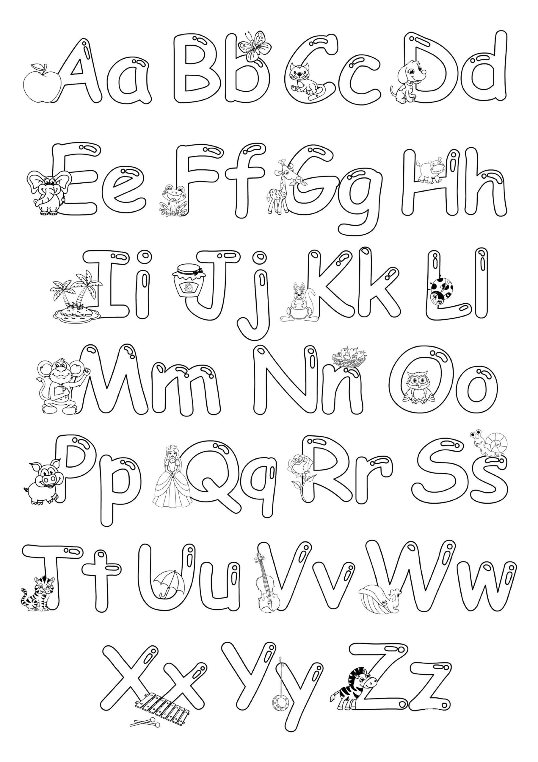 Alphabet letters coloring page