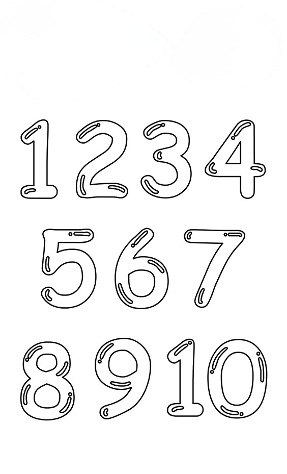 Numbers coloring sheets for kids